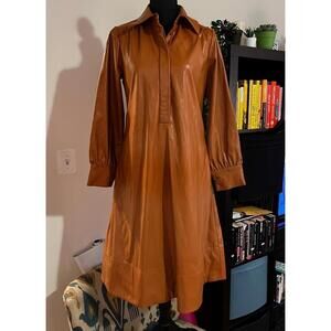 Faux Leather Midi Dress